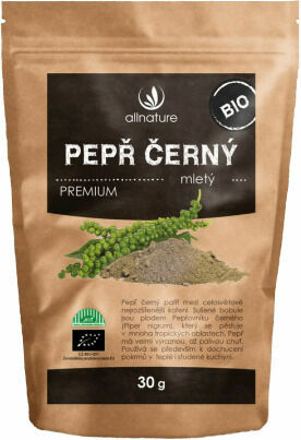 Allnature Pepř černý mletý BIO 30g porovnat ceny