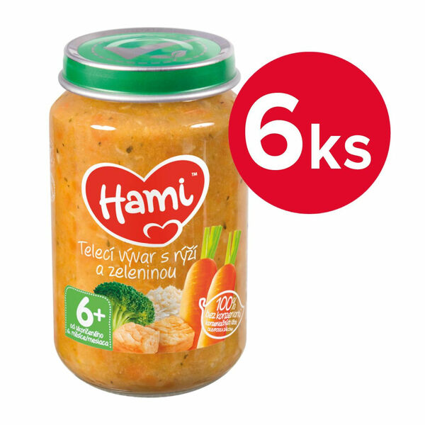 Hami Telecí vývar s rýží a zeleninou 6m+ 6x200 g porovnat ceny