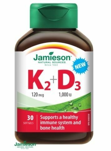 Jamieson Vitamíny K2 120mcg a D3 1000 IU 30 kapslí porovnat ceny