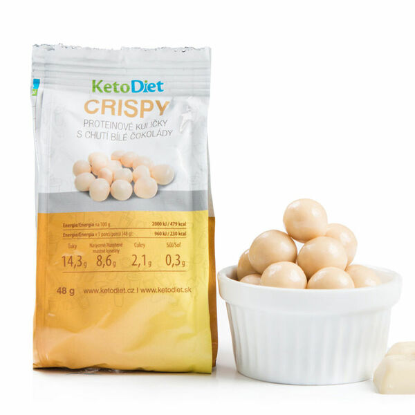 KETODIET Crispy proteinové kuličky v bílé čokoládě 48 g porovnat ceny