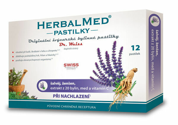 Dr.Weiss  HerbalMed Dr.Wiess pastilky Šalvěj-ženšen 12 pastilek porovnat ceny