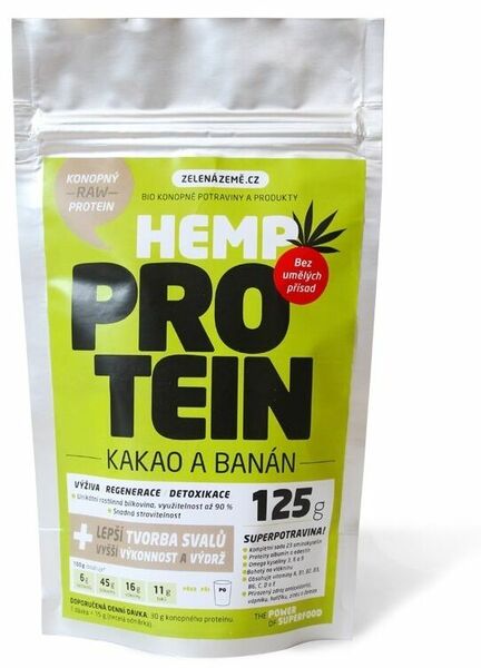 Zelená Země Konopný protein 125g kakao s banánem porovnat ceny
