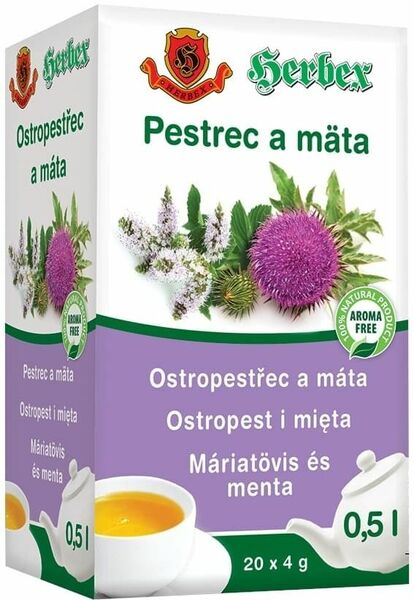 HERBEX Ostropestřec a máta 20x4g n.s. porovnat ceny