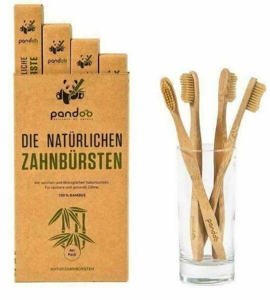 Pandoo Bambusové Kartáčky Medium Soft - výhodné balení 4ks porovnat ceny