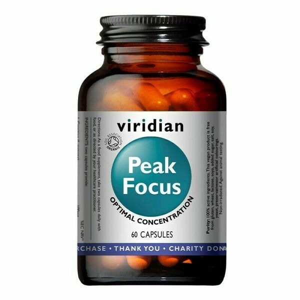 Viridian  Peak Focus 60 kapslí Organic porovnat ceny