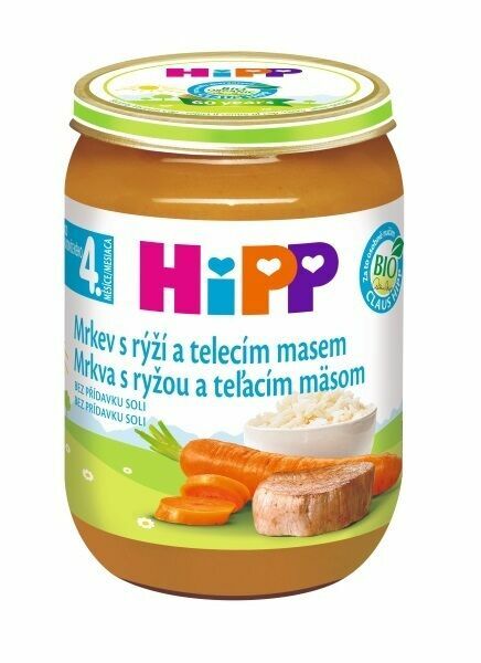 HIPP BABY MENU BIO karotka s rýží a telecím masem 190g porovnat ceny