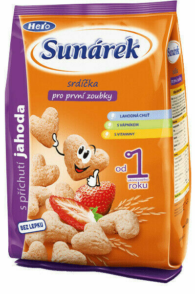 Sunárek Jahodová srdíčka pro první zoubky 50g porovnat ceny