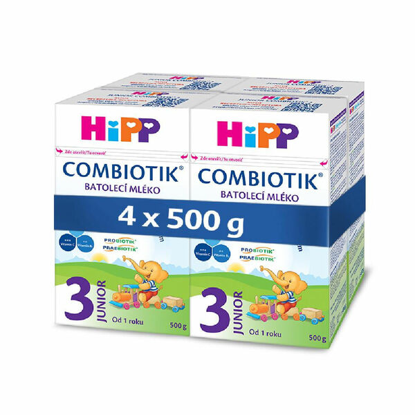 HiPP 3 JUNIOR Combiotik Pokračovací batolecí mléko od 12 - 24 měsíců 4 x 500 g porovnat ceny