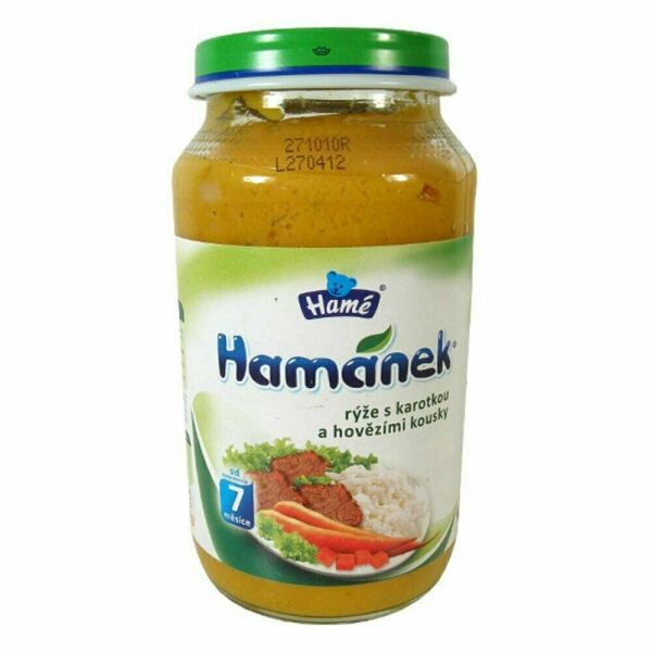 Hamánek rýže s karotkou a hovězími kousky 230 g porovnat ceny
