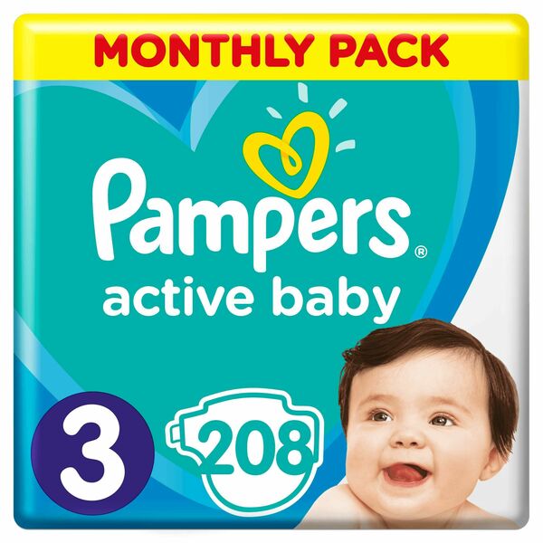 Pampers Active Baby S3 208ks, 6-10kg porovnat ceny