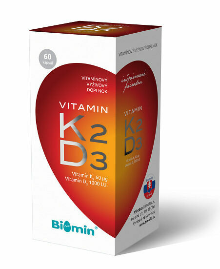 Biomin Vitamin K2 + Vitamin D3 1000 I.U. 60 tobolek porovnat ceny