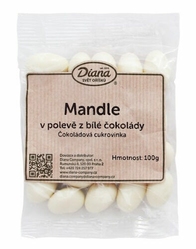 Diana Company Mandle v polevě z bílé čokolády 100g porovnat ceny