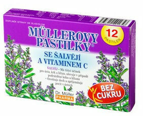 Dr.Muller  Müllerovy pastilky se šalvějí bez cukru 12ks porovnat ceny