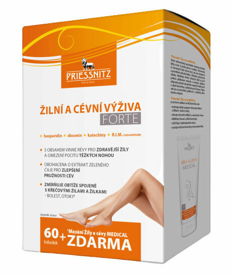 Priessnitz Žilní a cévní výživa FORTE 60 tobolek + mazání zdarma porovnat ceny