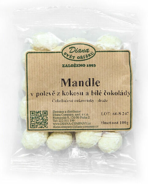 Diana Company Mandle v polevě z kokosu a bílé čokolády 100g porovnat ceny