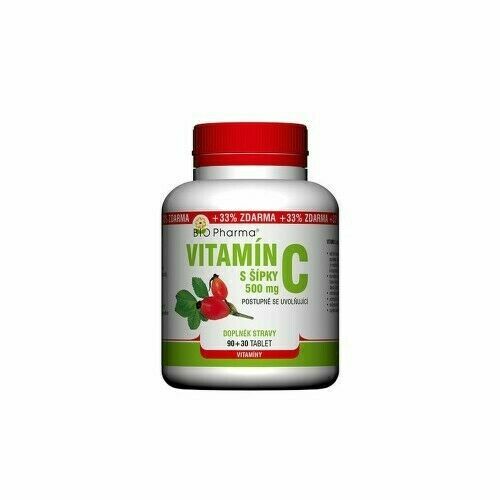 Vitamín C 500mg s šípky prodl.účinek tbl.90+30 porovnat ceny