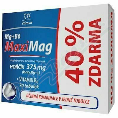 Zdrovit MaxiMag Hořčík 375mg+B6 40% Zdarma tob.70 porovnat ceny