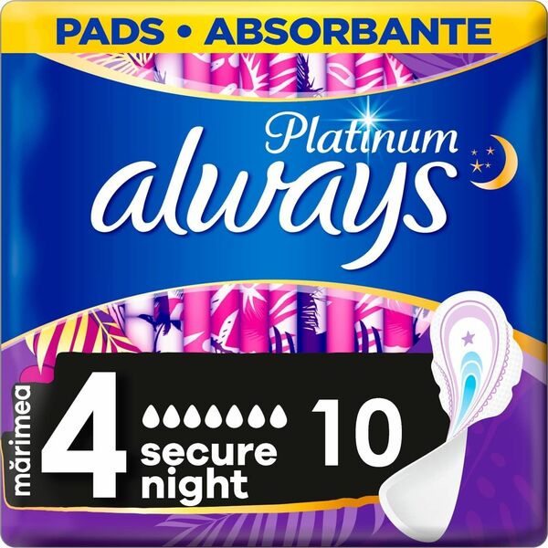 Always Vložky Secure Platinum Night 10ks porovnat ceny