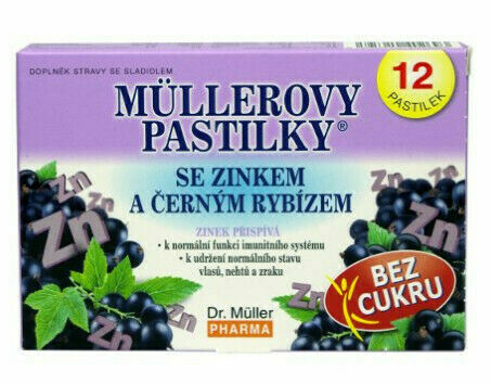 Dr.Muller Müllerovy pastilky se zinkem bez cukru 12ks porovnat ceny