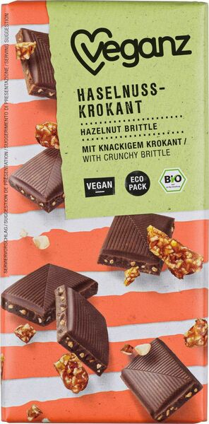 Veganz čokoláda s lískovooříškovým krokantem Bio 80g porovnat ceny