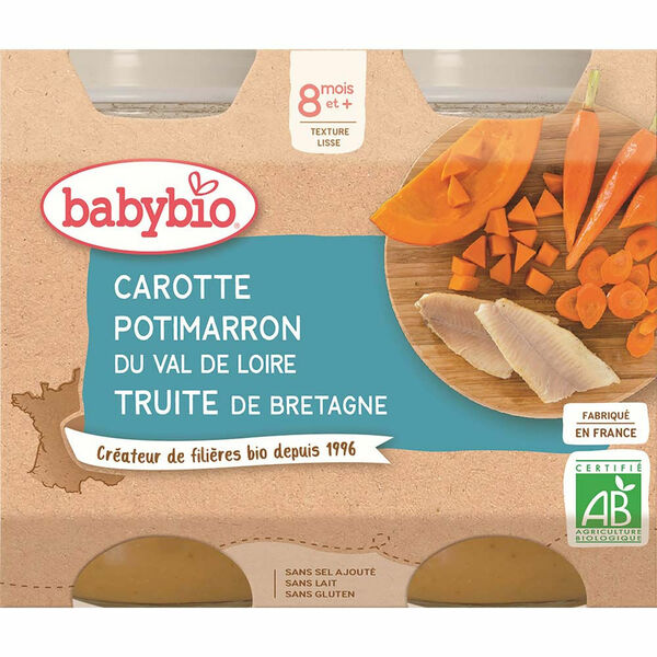 BABYBIO Menu Mrkev a dýně se pstruhem 2x200 g porovnat ceny