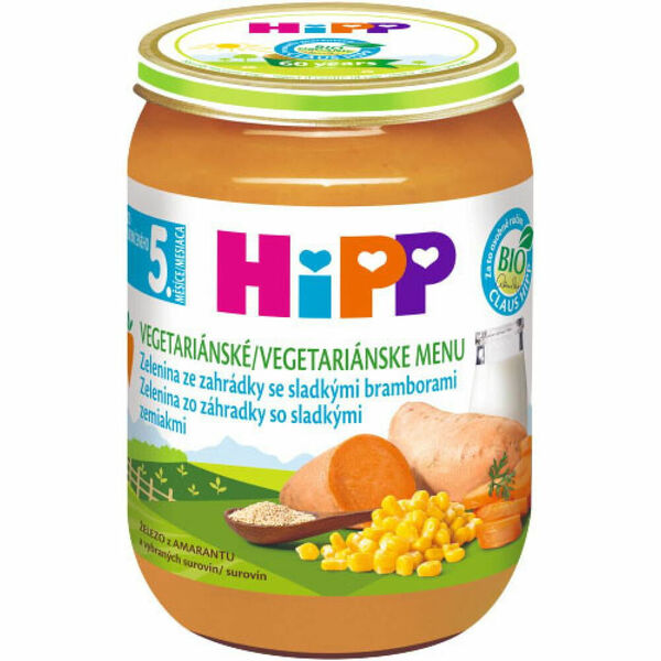 HiPP BIO Zelenina ze zahrádky se sladkými bramborami 190 g porovnat ceny