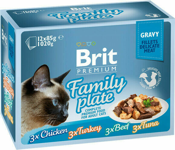Brit Premium Cat Fillets in Gravy Family Plate 12x85g porovnat ceny