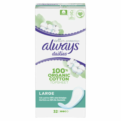 Always Dailies Cotton Protection Intimky Large 32ks porovnat ceny