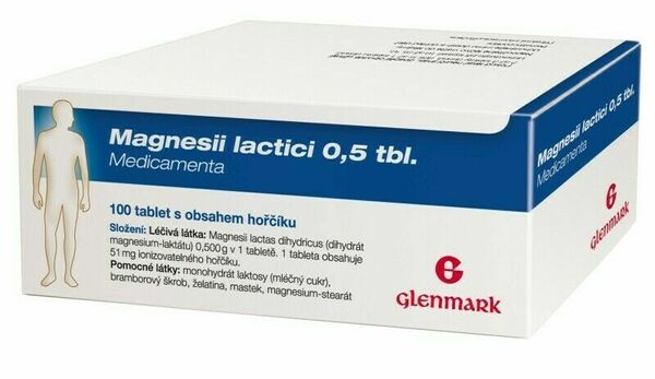 Glenmark  Magnesii Lactici 0.5g 100 tablet porovnat ceny