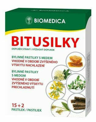 Biomedica  Bitusilky bylinné pastilky s medem 15+2 ks porovnat ceny