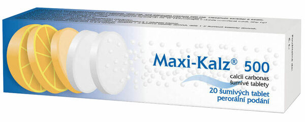 Maxi-Kalz 500mg 20 šuminých tablet porovnat ceny