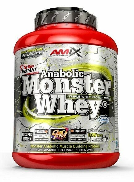 Amix Monster Whey, jahoda a banán, 2200g porovnat ceny
