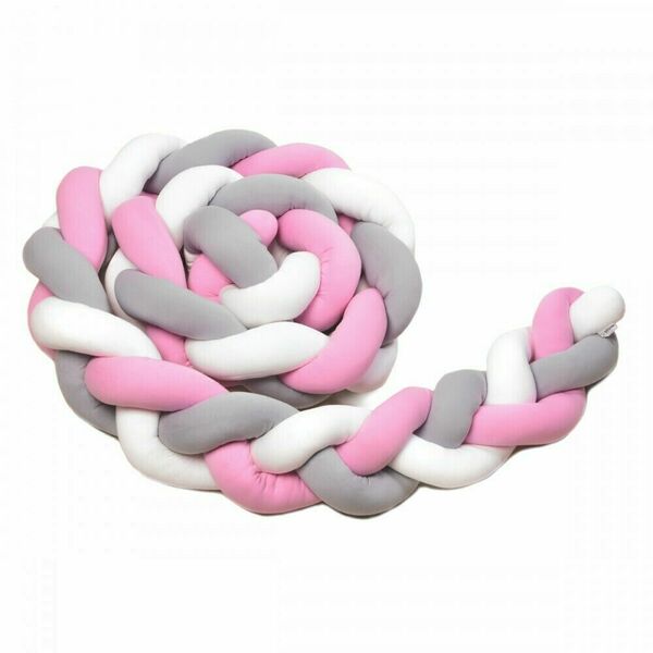 T-tomi Pletený mantinel 180 cm, white + grey + pink porovnat ceny