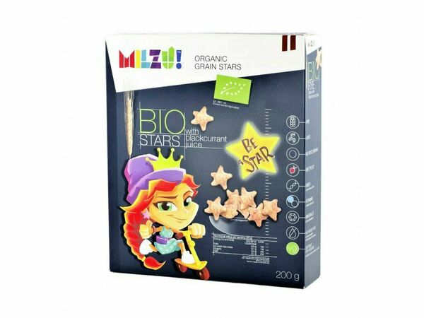 Milzu! BIO Cereální hvězdičky se šťávou z černého rybízu 200g porovnat ceny