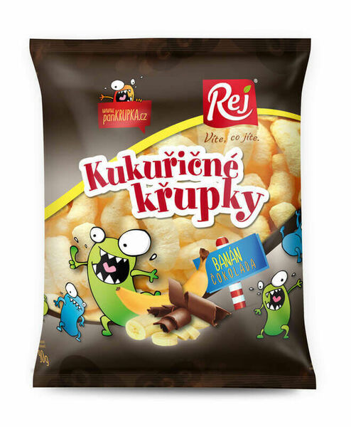 Rej  Křupky kukuřičné banánové s čokoládou 90g porovnat ceny