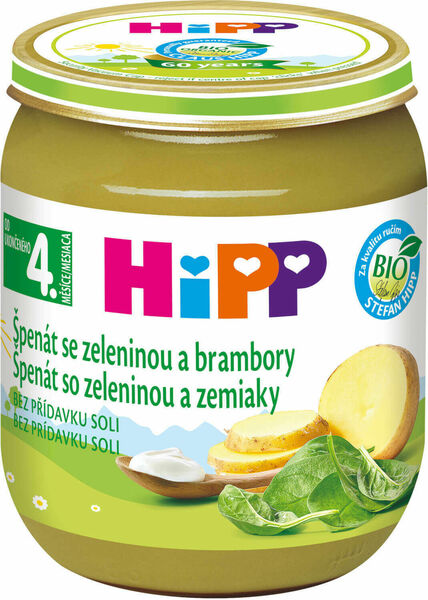 HiPP BIO Špenát se zeleninou a brambory 125g porovnat ceny