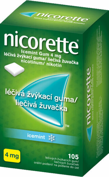 Nicorette Icemint Gum 4mg léčivá žvýkací guma 105ks porovnat ceny