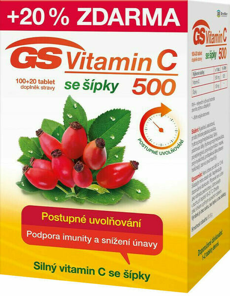 GS Vitamin C500 + šípky 100+20 tablet porovnat ceny
