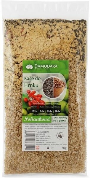 Damodara Instantní kaše pohanková s chia semínky, goji a jablky 50g porovnat ceny