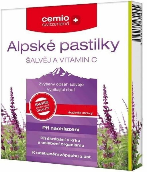 Cemio Alpské pastilky Šalvěj a Vitamin C 30+10 pastilek porovnat ceny