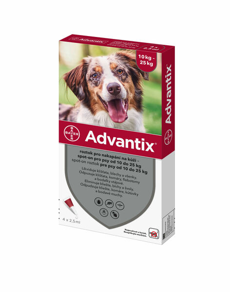 Advantix pro psy 10-25 kg spot-on 4x2,5 ml porovnat ceny
