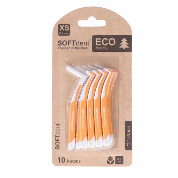 SOFTDENT ECO Mezizubní kartáček zahnutý 0,4 mm 10 ks porovnat ceny