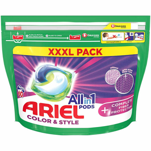 ARIEL Allin1 Color & Style + Complete Fiber Protection Kapsle na praní 60 PD porovnat ceny