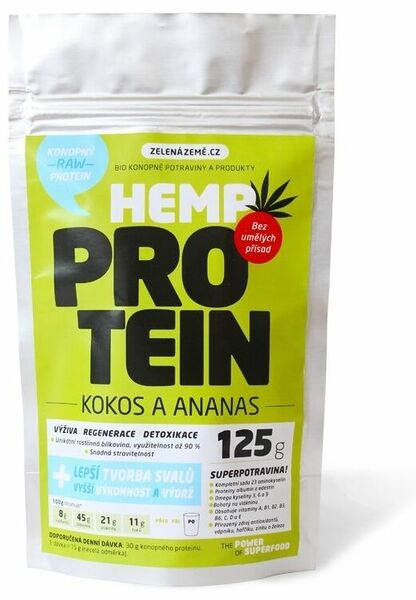 Zelená Země Konopný protein 125g kokos s ananasem porovnat ceny