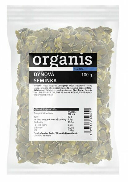 Organis Dýňové semínko loupané 100g porovnat ceny