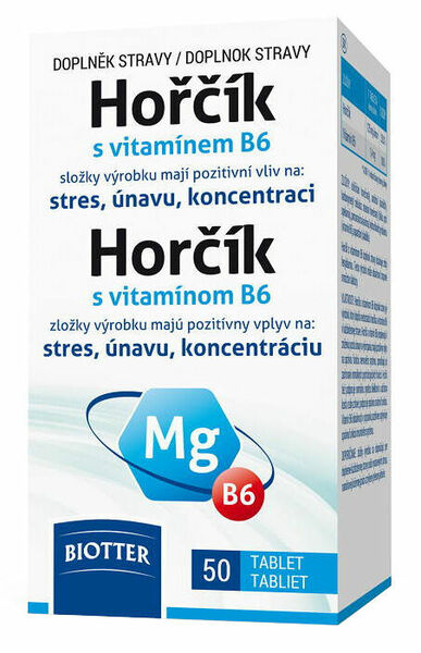 Biotter  Hořčík 125 mg s vitamínem B6 50 tablet porovnat ceny