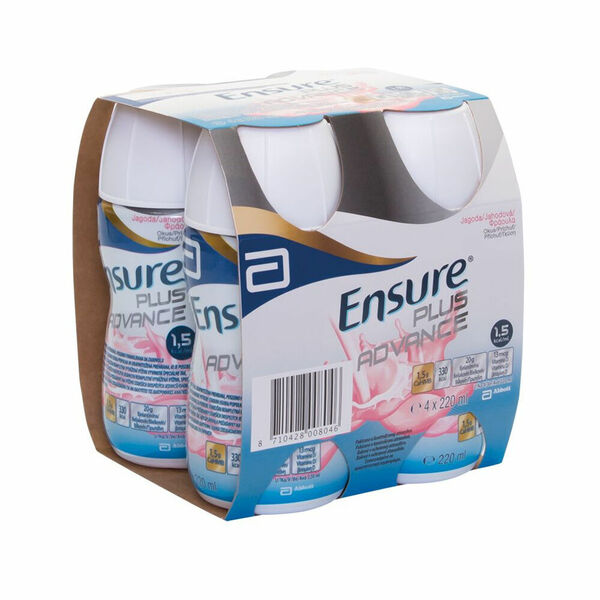 ENSURE PLUS Advance jahodová příchuť 4 x 220 ml porovnat ceny