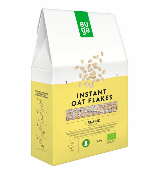 Auga Organic Whole Grain Oat flakes, bio celozrnné vločky 500g porovnat ceny