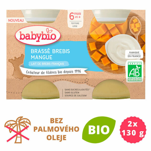Babybio Brassé z ovčího mléka mango 2x130g porovnat ceny