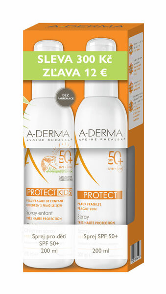 A-Derma  Protect Spray SPF50 200 ml + Protect KIDS Sprej 200ml porovnat ceny